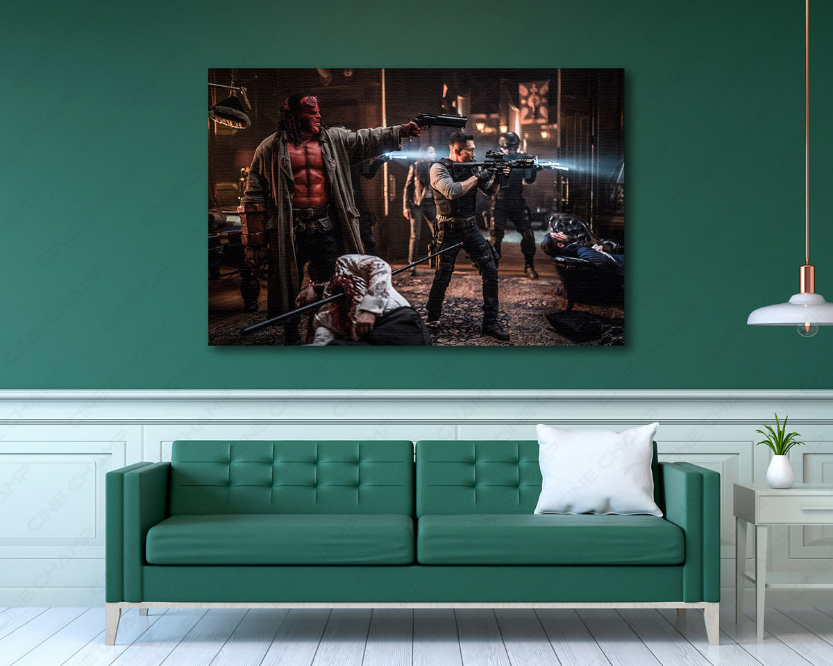 Hellboy character canvas wall decor
