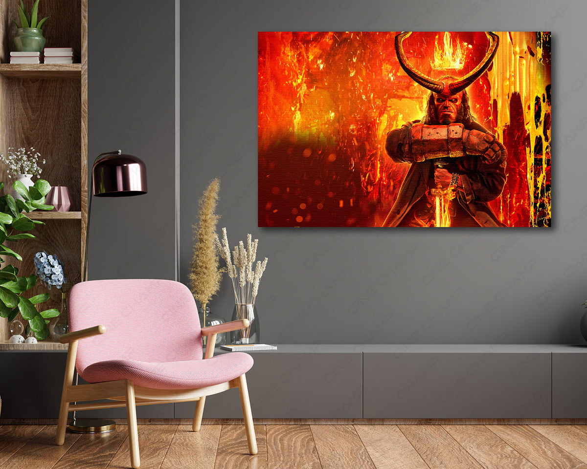 Hellboy cinematic canvas artwork