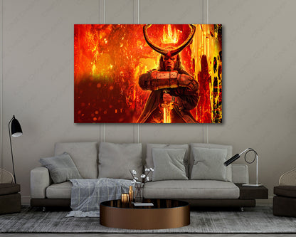 Hellboy dark fantasy canvas print