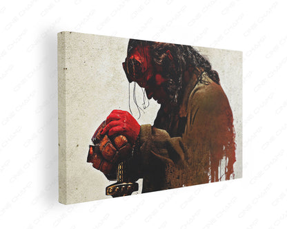 Hellboy dark fantasy canvas wall art