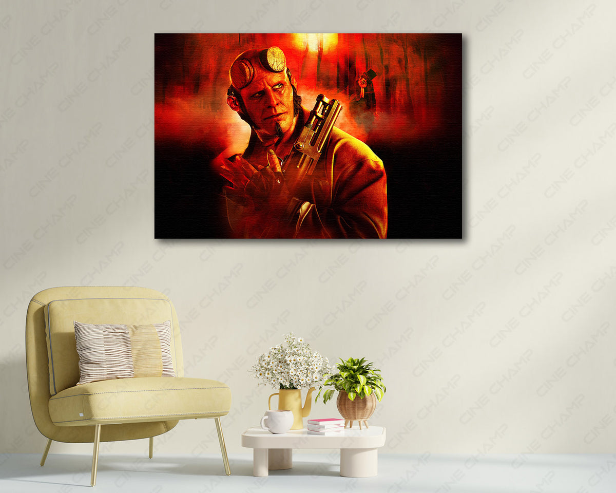 Hellboy dark horror canvas artwork