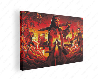 Hellboy dark supernatural canvas wall art