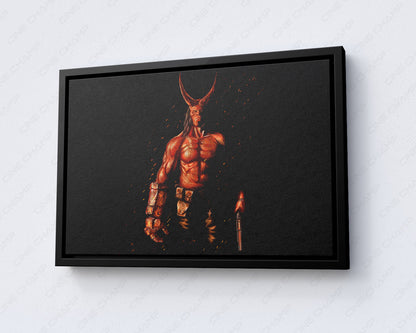 Hellboy supernatural hero canvas artwork
