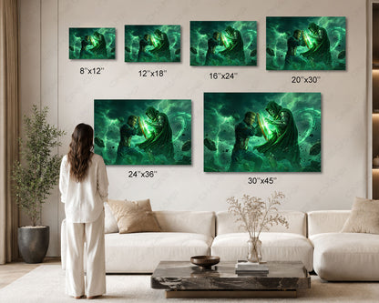 Hero versus villain premium canvas print