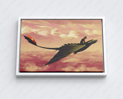 Hiccup and Toothless adventure canvas artwork