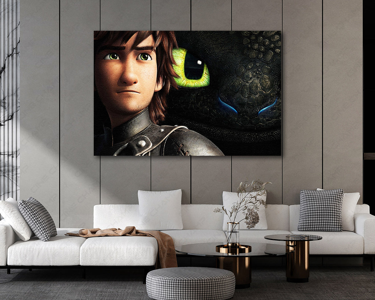 Hiccup and Toothless adventure canvas print