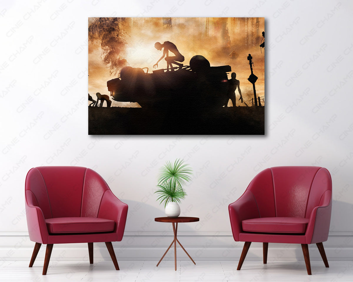 Hostile sci-fi survival canvas print