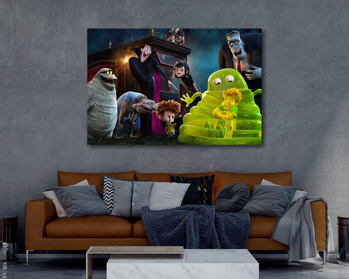 Hotel Transylvania monster family canvas art