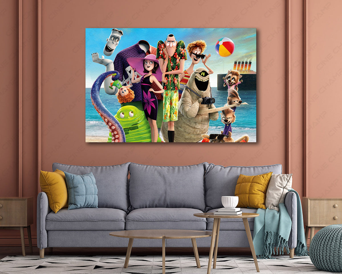 Hotel Transylvania monster family canvas artwork