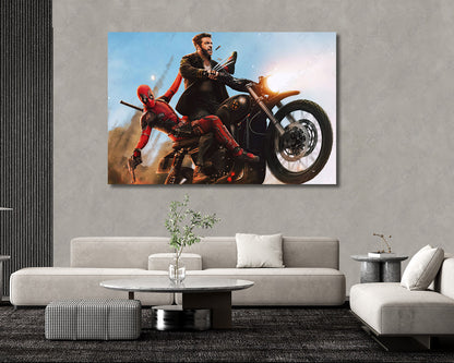Hugh Jackman Deadpool Wolverine Canvas