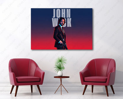 Iconic John Wick cinematic canvas print