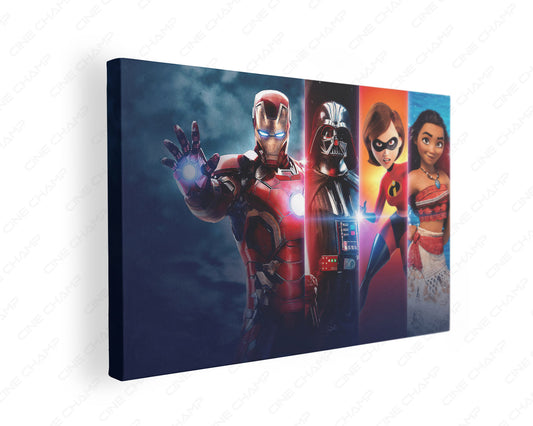 Iron Man Darth Vader Elastigirl And Moana Mashup Canvas