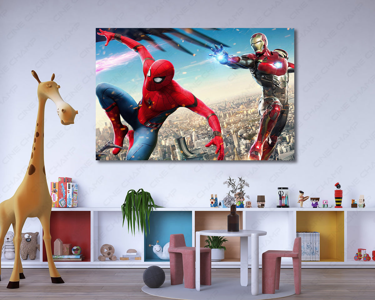 Iron Man Spider-Man collector wall art