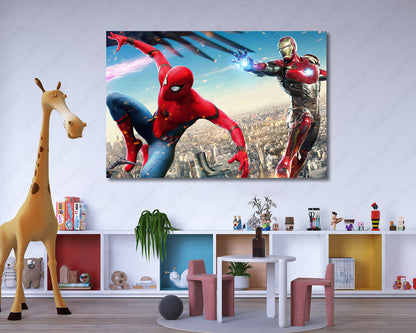 Iron Man Spider-Man collector wall art