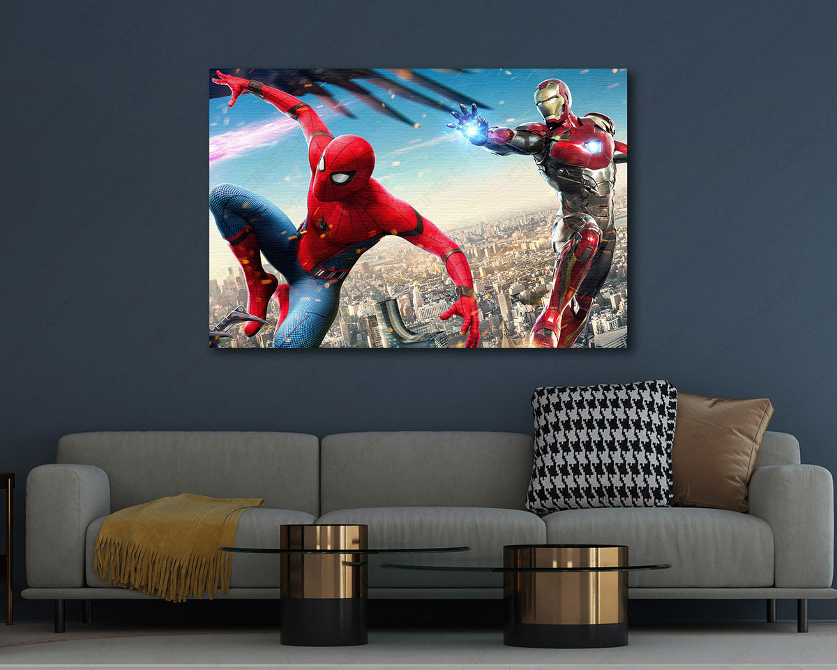 Iron Man Spider-Man superhero movie artwork