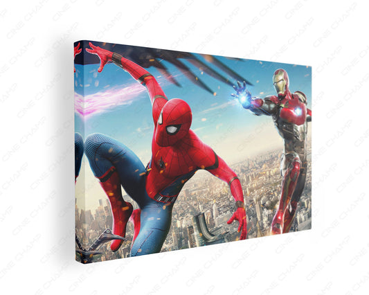 Iron Man and Spider-Man Homecoming canvas wall art