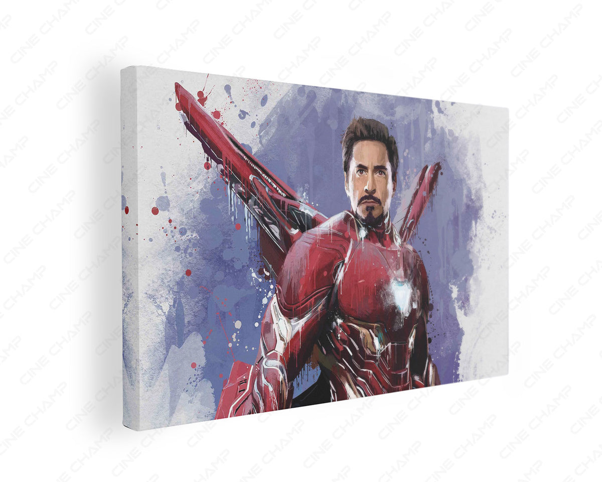 Iron Man splatter canvas wall art