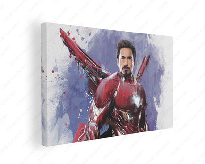 Iron Man splatter canvas wall art