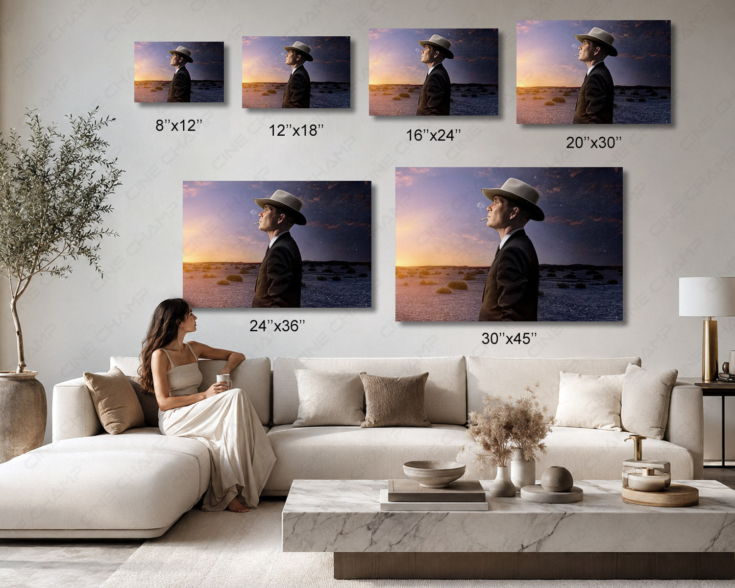 J. Robert Oppenheimer Desert Canvas Wall Art Available in Multiple Sizes for Home, Office, Bedroom, Entertainment Room, and Study Decor
