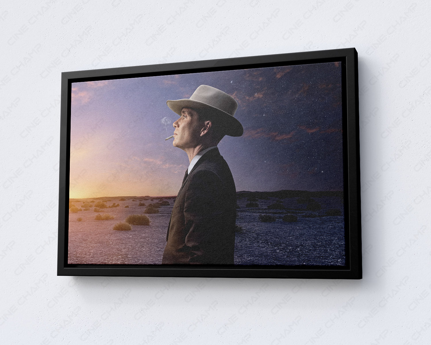 J. Robert Oppenheimer Desert Canvas Wall Art with Black Floating Frame for Modern Home and Office Decor