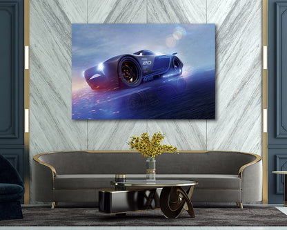 Jackson Storm Canvas Print Displayed in a Contemporary Living Room Interior