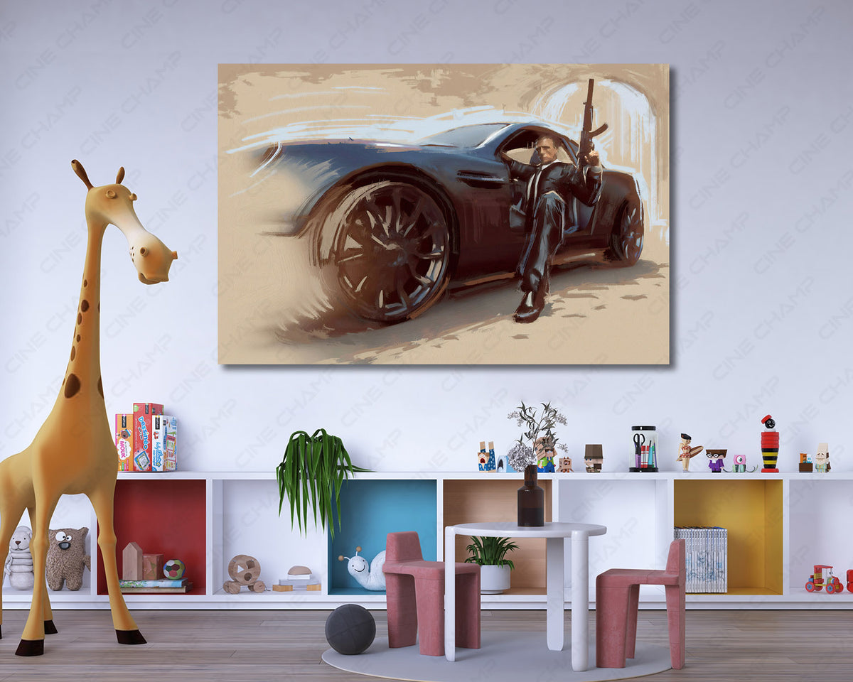 James Bond automotive collector wall art