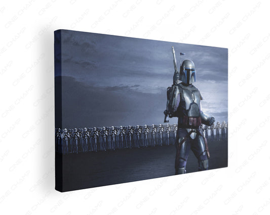 Jango Fett jetpack Star Wars canvas wall art