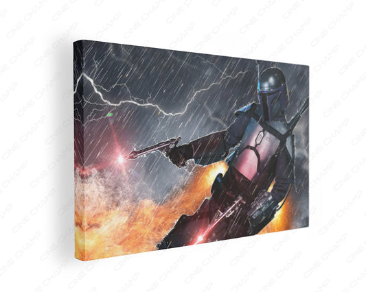 Jango Fett jetpack canvas wall art