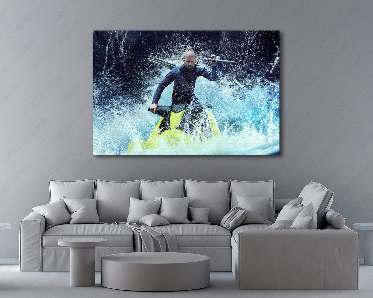 Jason Statham Meg 2 The Trench Canvas