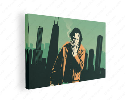 Joaquin Phoenix Joker smoking canvas wall art
