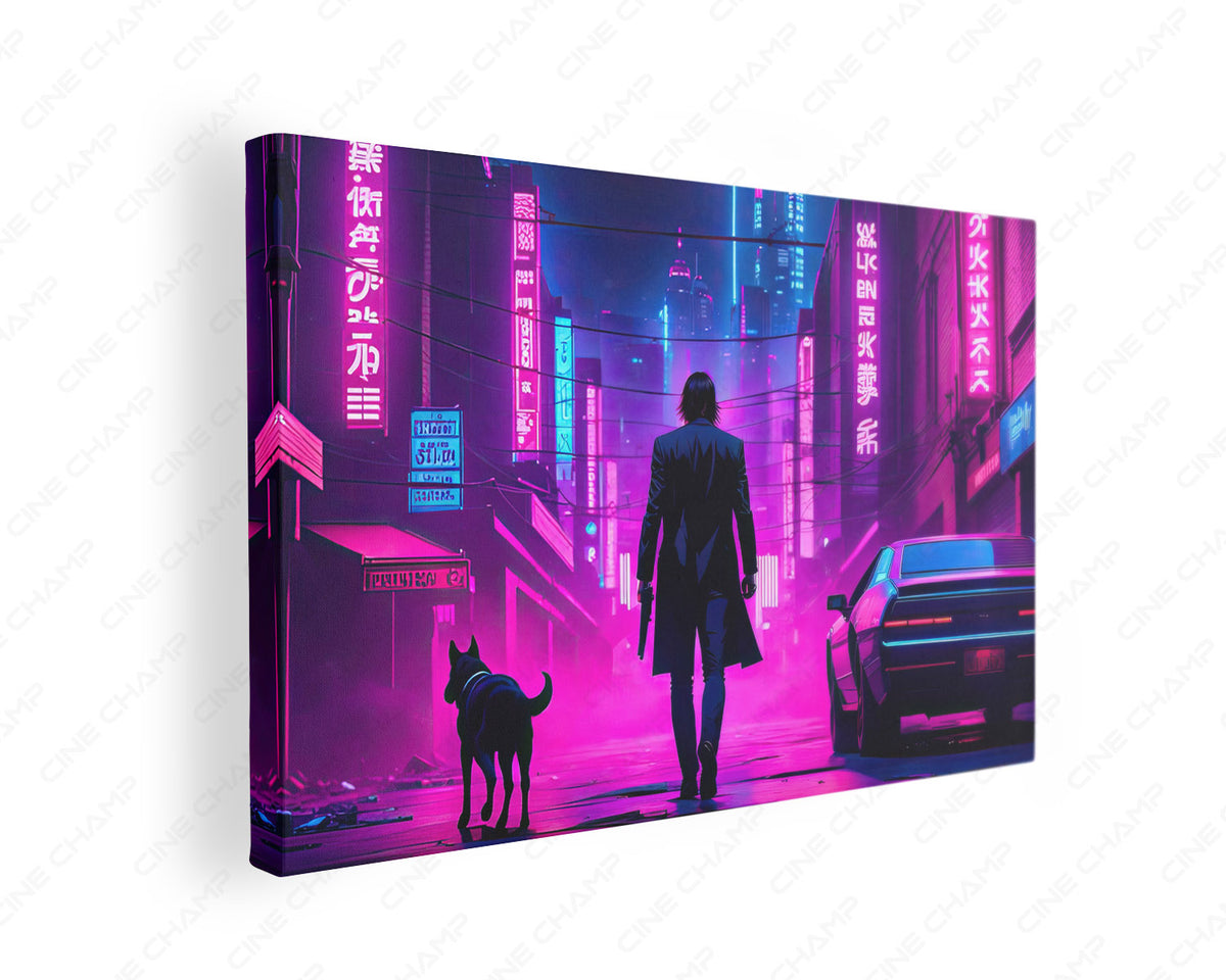John Wick And His Dog Canvas Wall Art