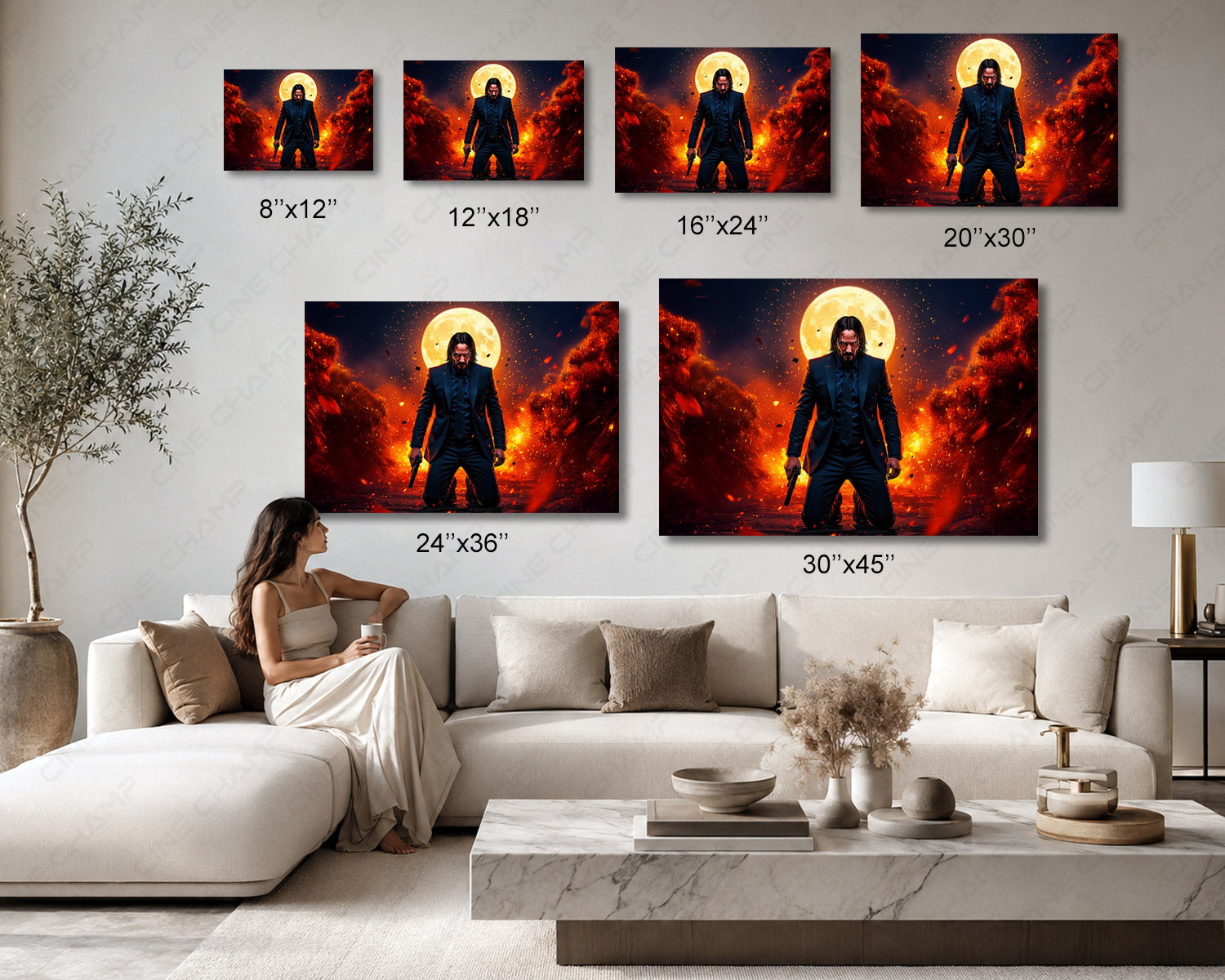 John Wick Canvas Wall Decor Available in Multiple Sizes for Home, Office, and Entertainment Room Decor