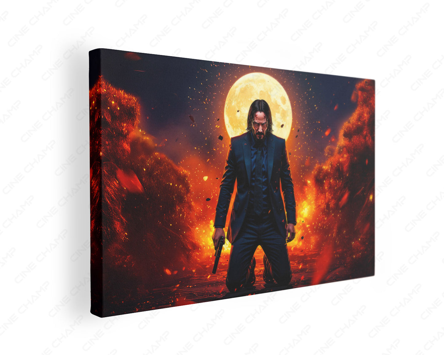 John Wick Canvas Wall Decor Gallery Wrap Featuring Action Movie Inspired Artwork