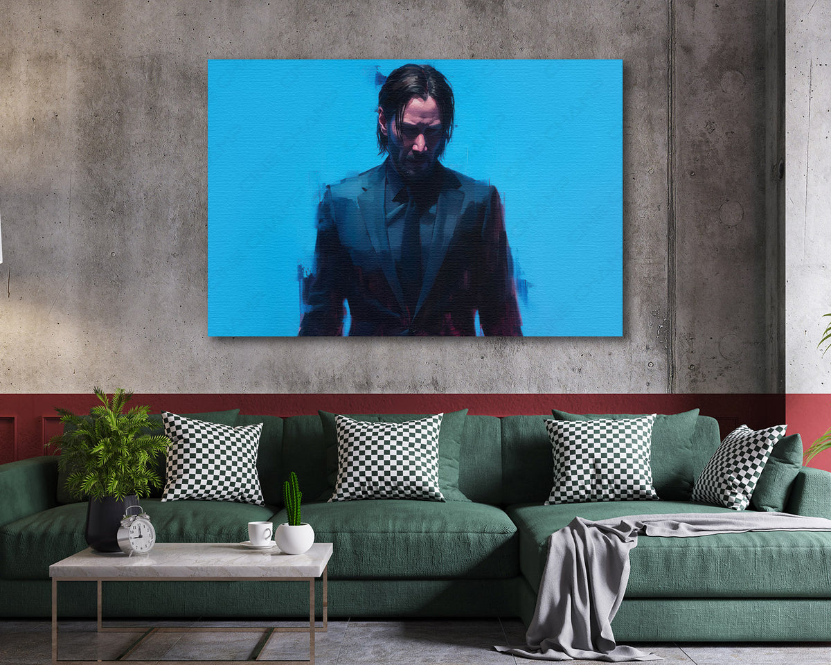 John Wick abstract splatter canvas print