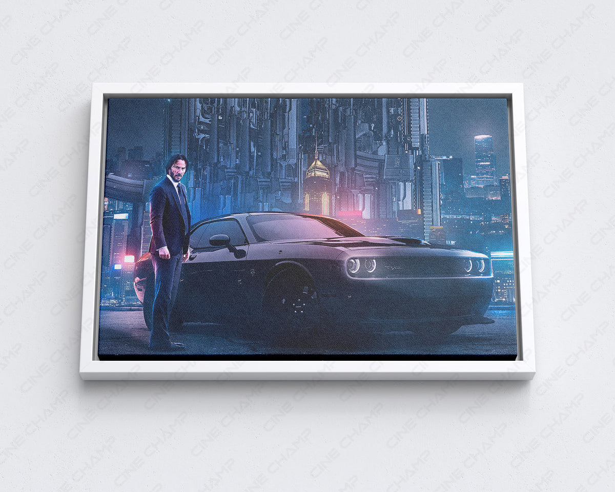 John Wick action car garage artwork
