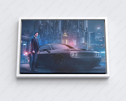 John Wick action car garage artwork