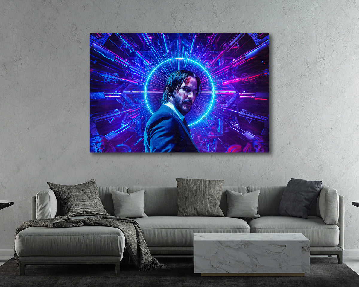 John Wick action gun canvas print