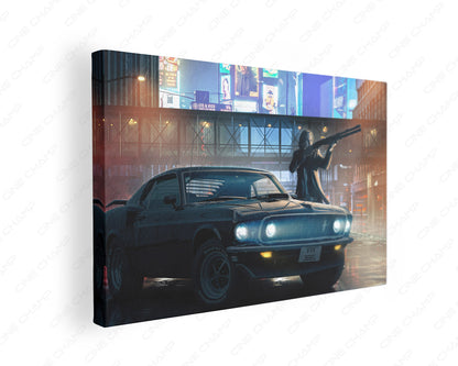 John Wick alert canvas wall art