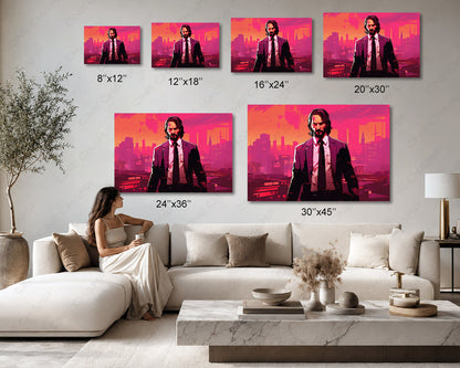 John Wick arcade aesthetic collector canvas