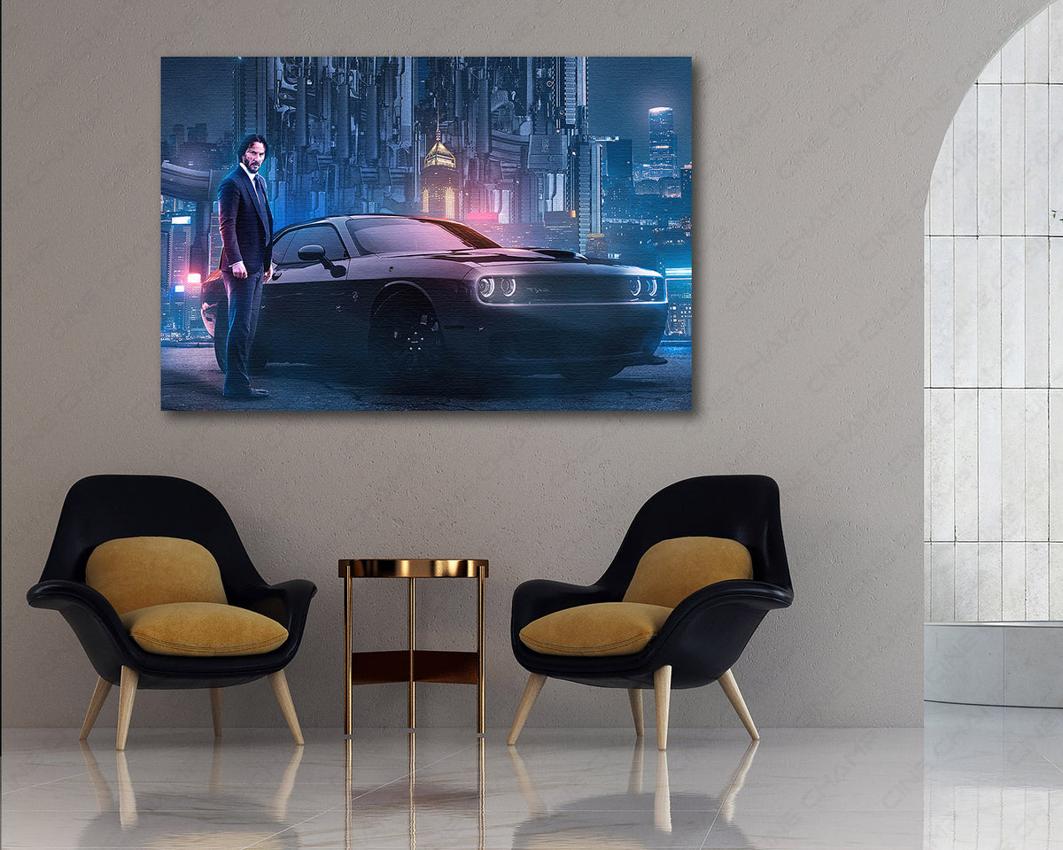 John Wick automotive canvas print