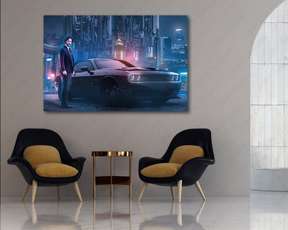 John Wick automotive canvas print
