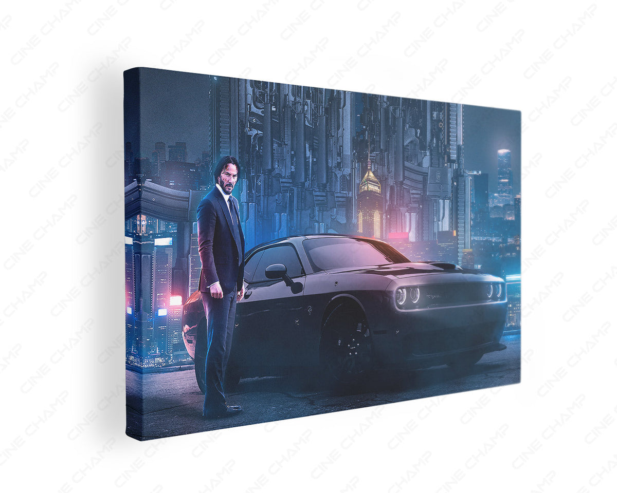 John Wick car canvas wall art
