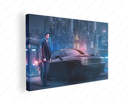 John Wick car canvas wall art