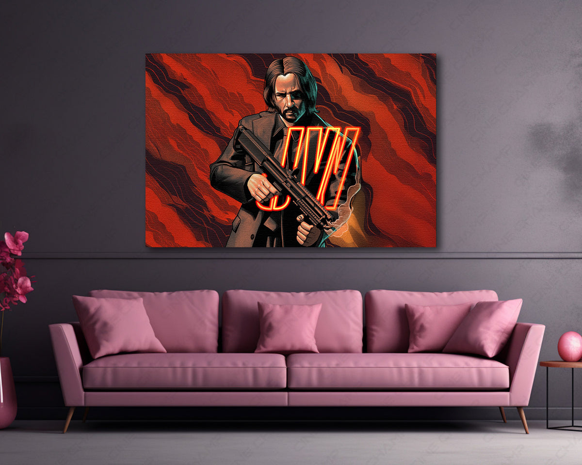 John Wick dark cinematic canvas print
