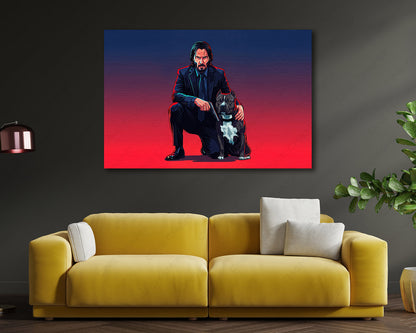 John Wick dark revenge inspired canvas print