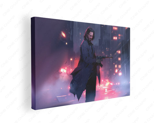 John Wick desperate escape cinematic canvas wall art