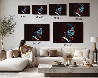 John Wick determined character premium canvas display