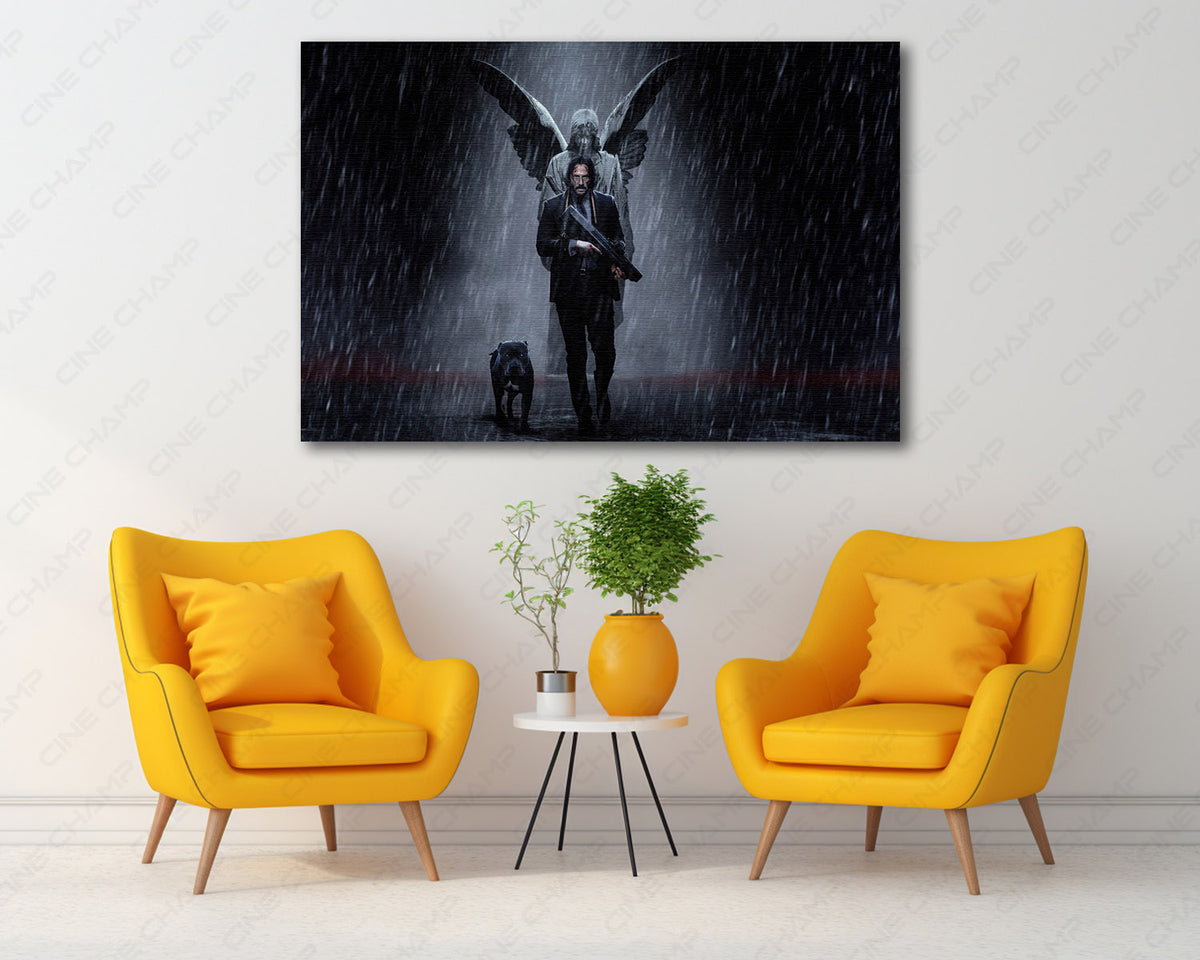 John Wick dog emotional canvas print