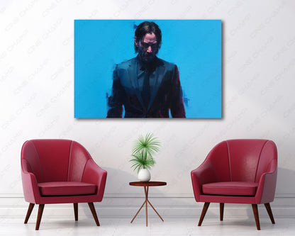 John Wick expressive abstract movie canvas