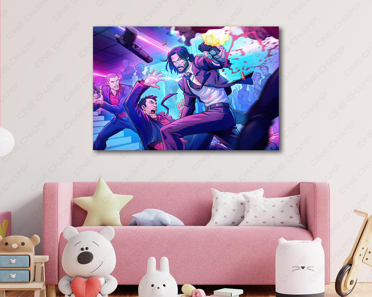 John Wick fan inspired cinematic canvas display